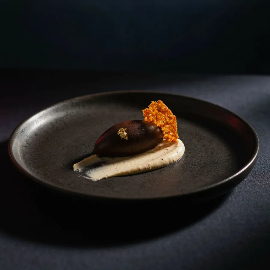 Plated dessert representing a completed purchase