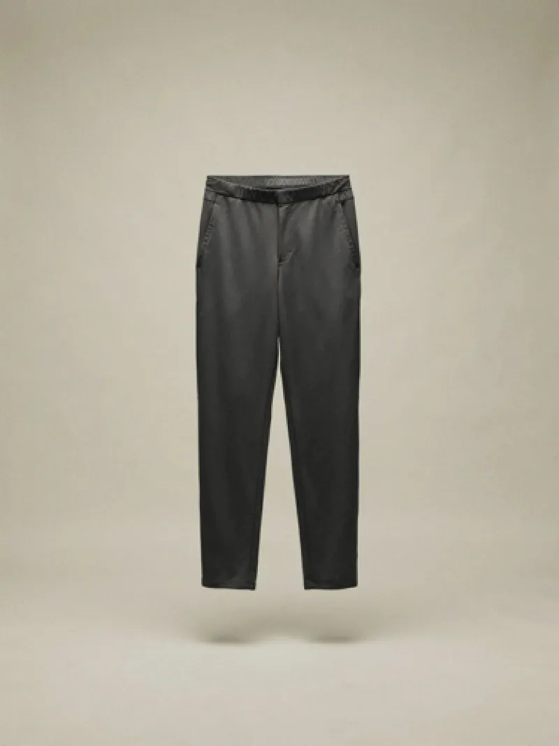 Folded charcoal trousers